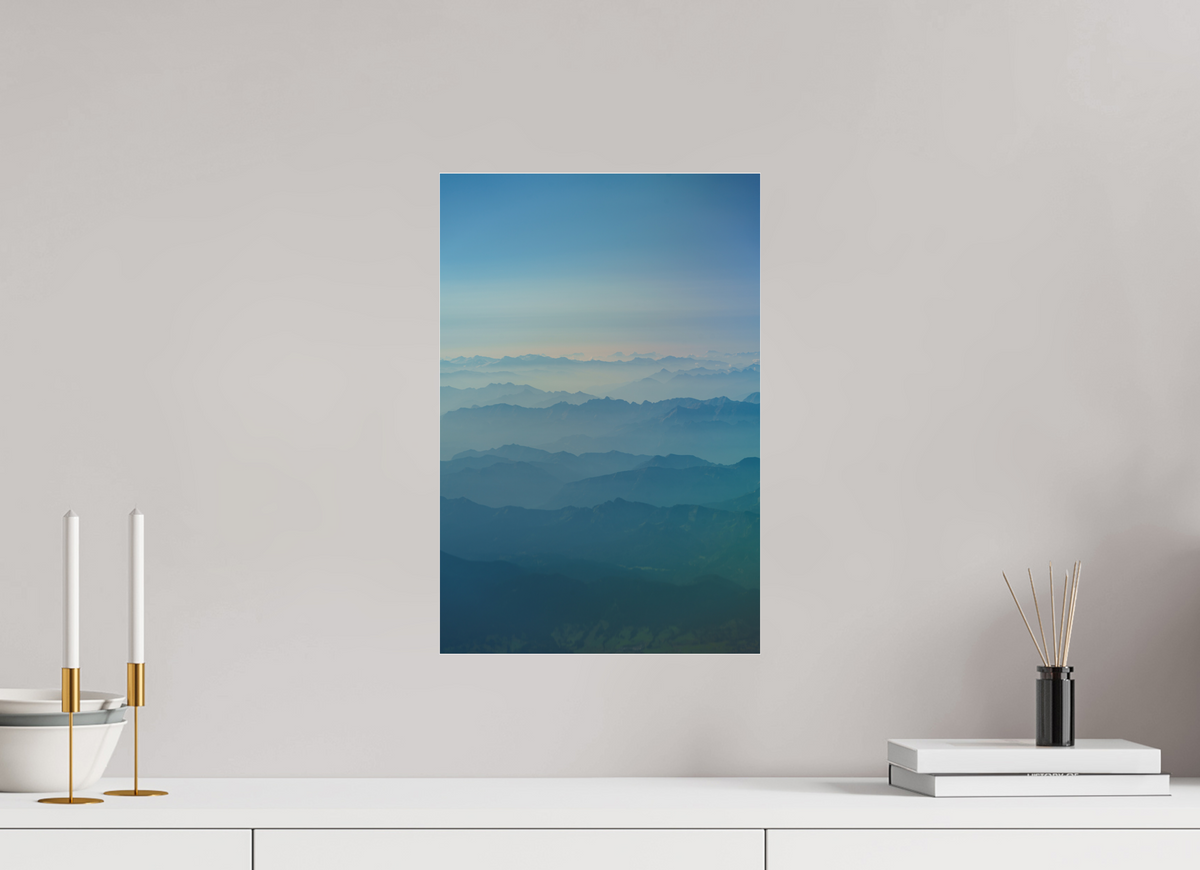 30 x 45 cm, Photo Print Under Acrylic Glass Layers of Blue