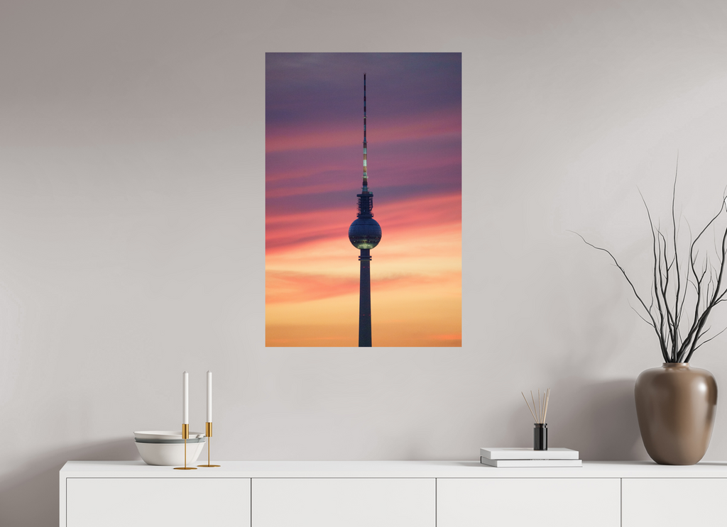 60 x 90 cm, Hahnemühle FineArt Pearl Berlin TV Tower — Afterglow