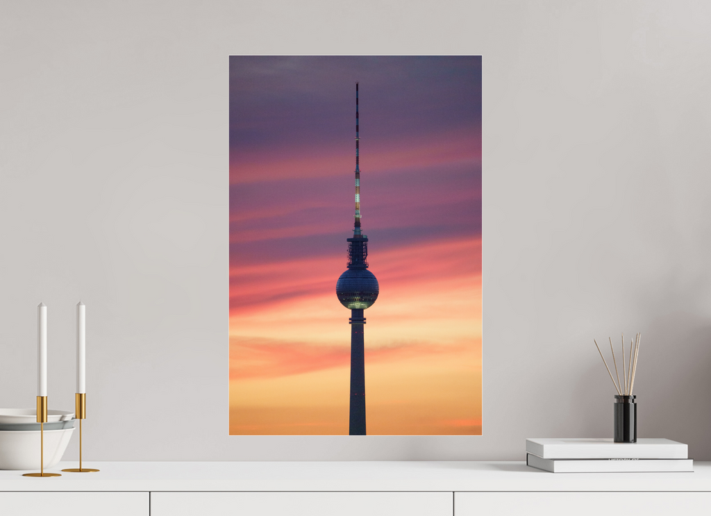 40 x 60 cm, Photo Print Under Acrylic Glass Berlin TV Tower — Afterglow