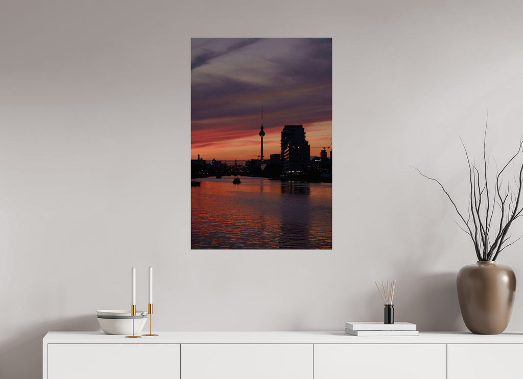60 x 90 cm, Hahnemühle FineArt Pearl Berlin TV Tower - Embers on the Spree