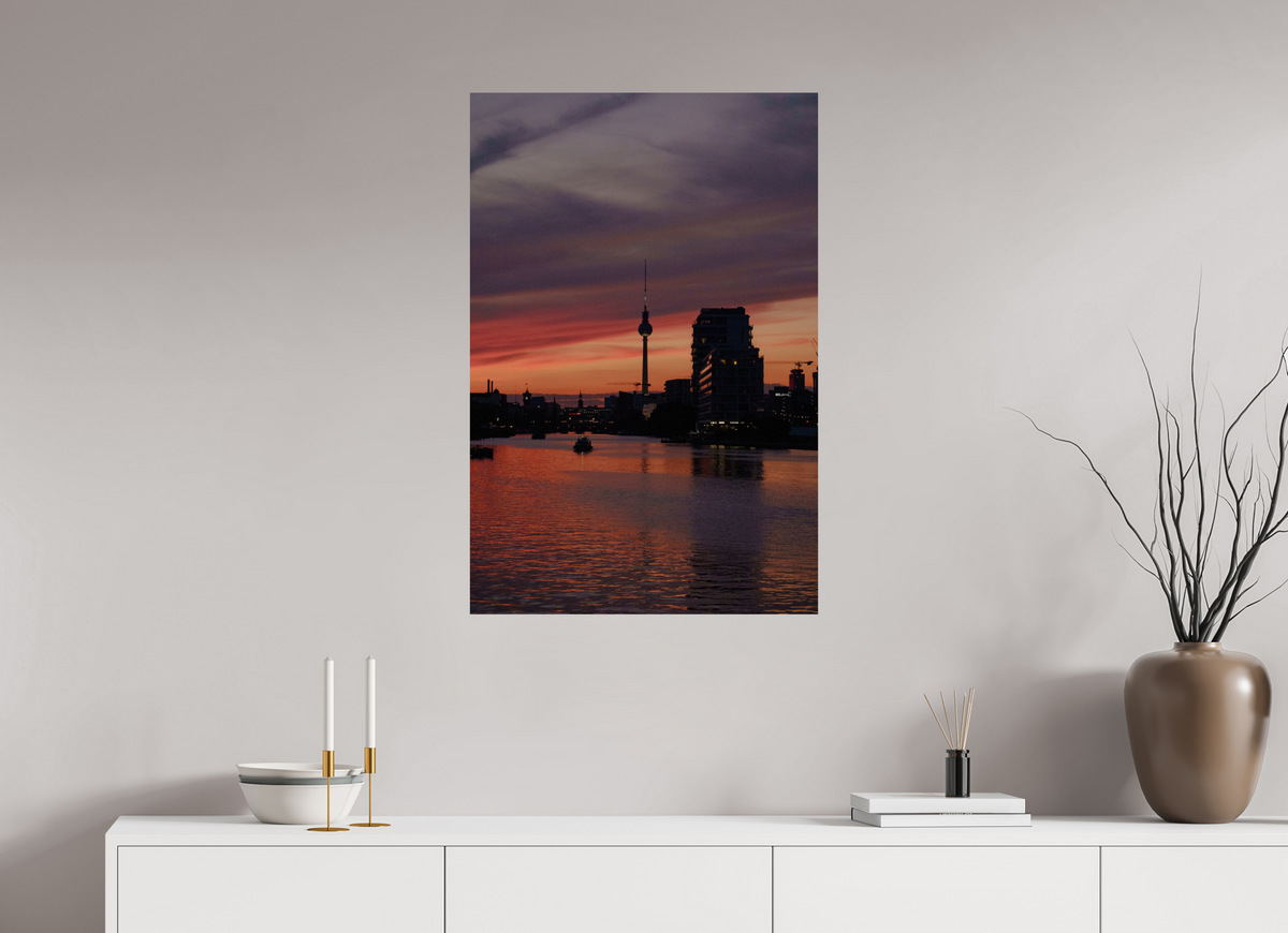 60 x 90 cm, Hahnemühle FineArt Pearl Berlin TV Tower - Embers on the Spree