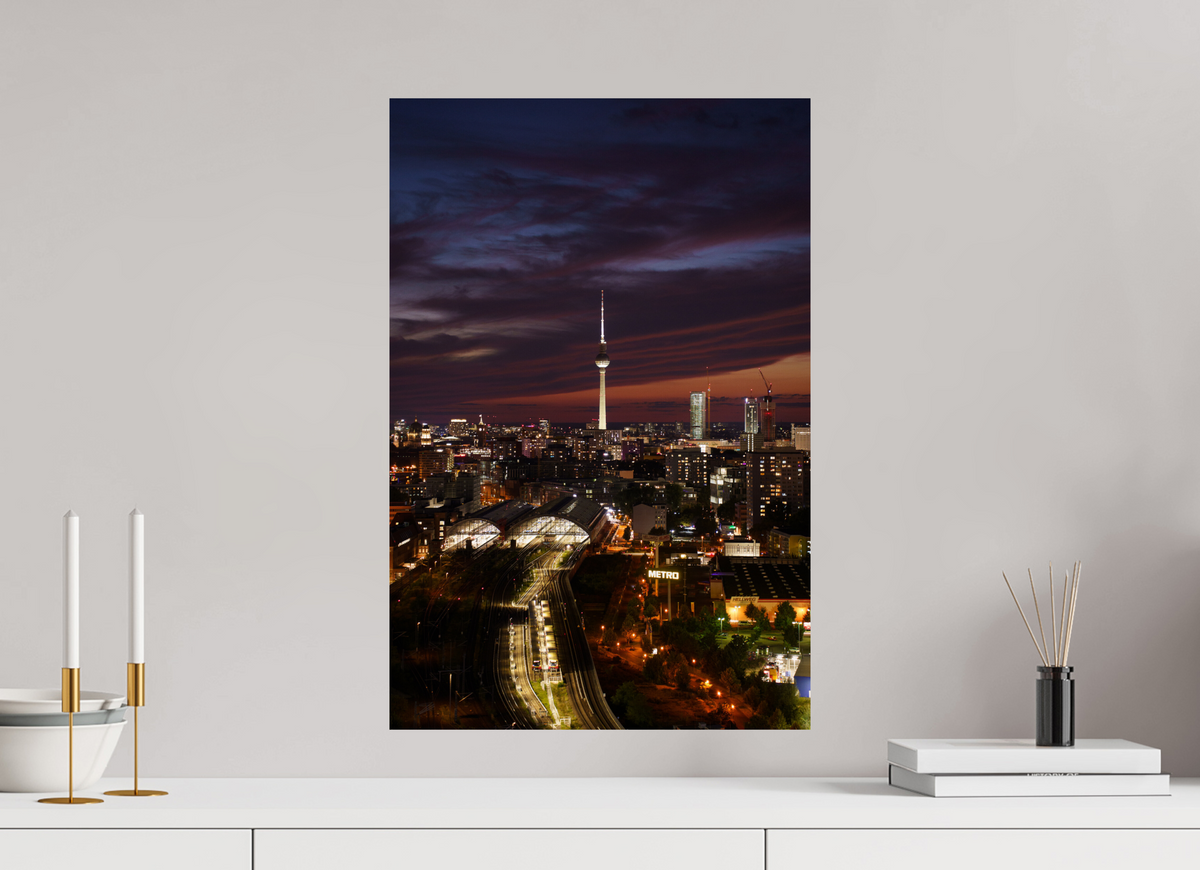 40 x 60 cm, Hahnemühle FineArt Pearl Berlin TV Tower - Between Night and Fire