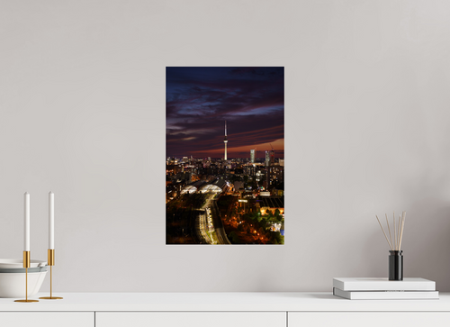 30 x 45 cm, Hahnemühle FineArt Pearl Berlin TV Tower - Between Night and Fire